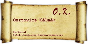 Osztovics Kálmán névjegykártya