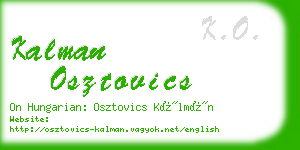 kalman osztovics business card